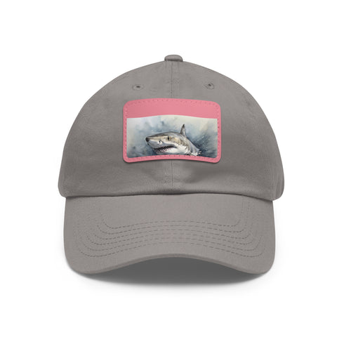 Ocean Predator Snapback Cap in White with Light Brown Patch for Unisex Vegan Ocean Lovers