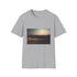 Charcoal cotton crew neck T-shirt with ethereal desert moon design