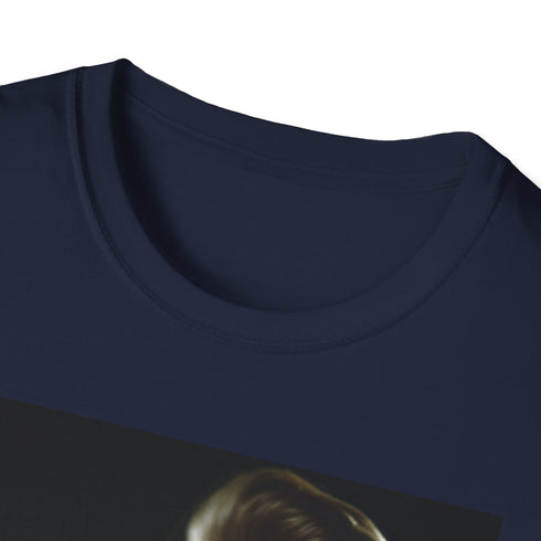Charcoal crew neck t-shirt with Ziggy Stardust watercolor design textured cotton
