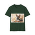 Adorable German Shepherd watercolor tee, charcoal, crew neck, regular fit.