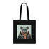 Stylish black cotton tote bag with chilled-out koala design.