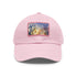 Paris-themed white baseball cap with Eiffel Tower watercolor design