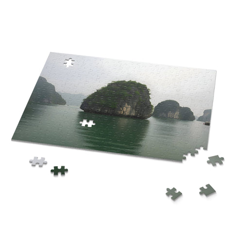 Halong Bay puzzle depicting emerald waters and limestone formations.