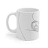 Sophisticated abstract face ceramic coffee mug 11 oz minimalist design.