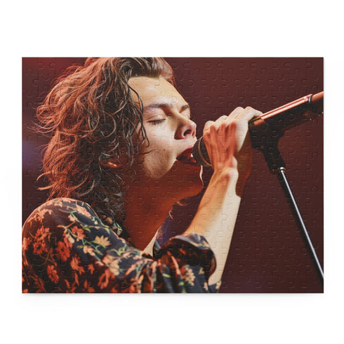 Harry Styles singing jigsaw puzzle, 10" x 8", 120 pieces.