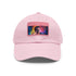 Neon dream watercolor baseball cap with light brown rectangle patch.