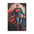 Superman symbol of hope canvas with bold colors and dynamic brushstrokes