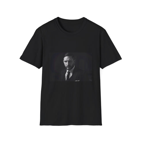 šØ Hardy's Intensity: A Watercolor Portrait of Raw Power and Charisma | T-Shirt | actor, british, charming smile, film star, handsome, masculine, strong jawline, tom hardy, top actor | Prints with Passion