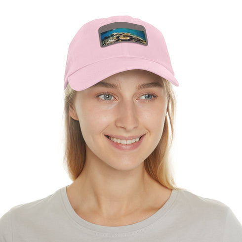 Great Barrier Reef baseball cap with colorful coral reef design.
