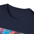 Urban Symphony T-shirt in Navy, men's reg-fit tee, vibrant street art.