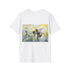 Watercolor bumblebee cotton tee in charcoal with vibrant nature-inspired design