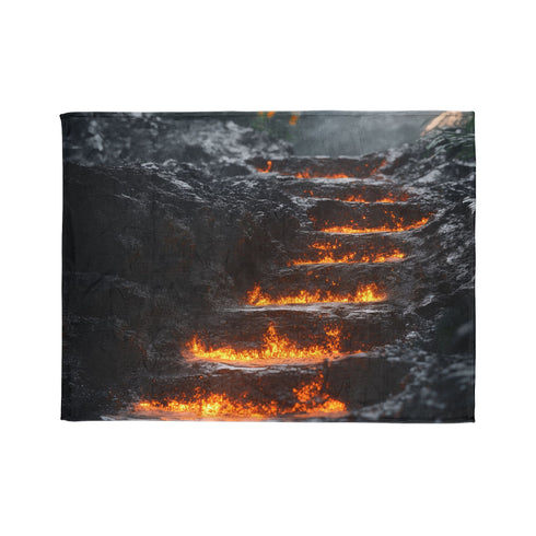 Lava Staircase in Frozen Jungle Plush Fleece Throw Blanket