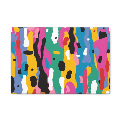Vibrant abstract canvas art with bold pop of color, seamless pattern.