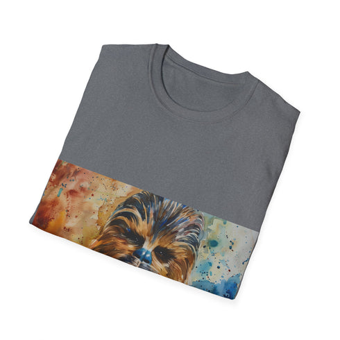 Chewbacca Watercolor T-Shirt: Charcoal Crew Neck, DTG Cotton Tee.