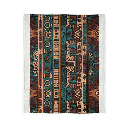Bohemian Aztec Geometric Plush Fleece Throw Blanket – Prints With Passion (View 7)