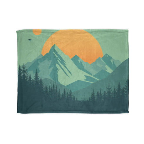 Mountain minimalist blanket with serene mountain design at Camelback Resort.