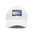 White cotton Kilimanjaro adventure cap with light brown rectangle patch.