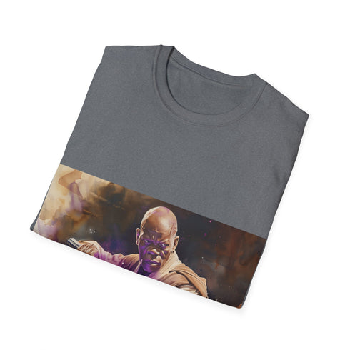 Purple lightsaber tee in charcoal with regular fit and crew neck.