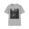 Charcoal cotton T-shirt with twilight cypress swamp graphic and crew neck design