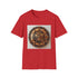 Charcoal steampunk t-shirt with intricate gear design soft cotton crew neck