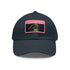 Neon watercolor baseball cap with light brown patch, rectangular shape.