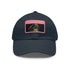 Neon watercolor baseball cap with light brown patch.
