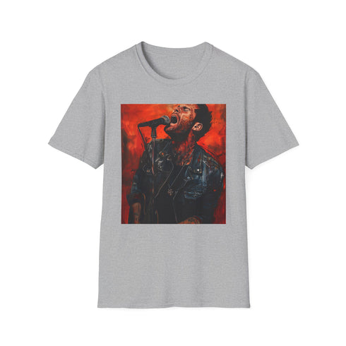 Charcoal Maroon 5 Band Portrait T-Shirt in Small Size cotton summer.