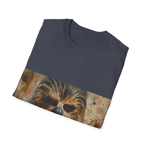 Chewbacca watercolor tee in charcoal, regular fit, crew neck, cotton.