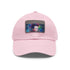 Neon watercolor baseball cap with light brown rectangle patch.
