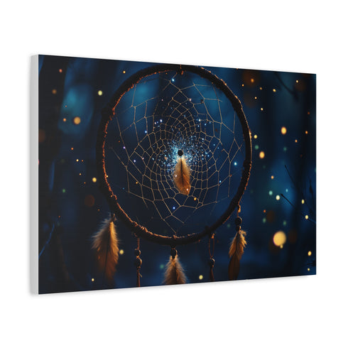 Dreamcatcher with Animated Stardust — Canvas Wall Art — Side Profile & Stretched Corner Detail