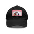 White Basset Hound baseball cap with light brown patch.