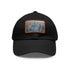 Chrysler Cityscape Watercolor Baseball Cap in White with Light Brown patch.