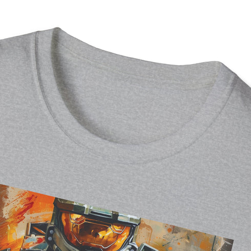 Spartan Strength Charcoal T-Shirt with Master Chief Portrait Graphic