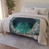 Stargate Opening Beneath Ocean Floor Plush Fleece Throw Blanket