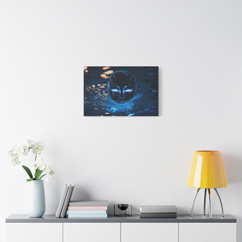 Floating Mask of Glowing Water Stretched Canvas Wall Art