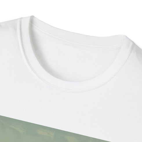 Charcoal cotton t-shirt with retro camper van sunset design