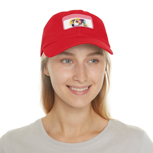 Adorable Jack Russell Cap, White with Light Brown Patch, Unisex Vegan Hat