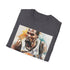 Charcoal cotton t-shirt with watercolor Kevin Durant portrait graphic