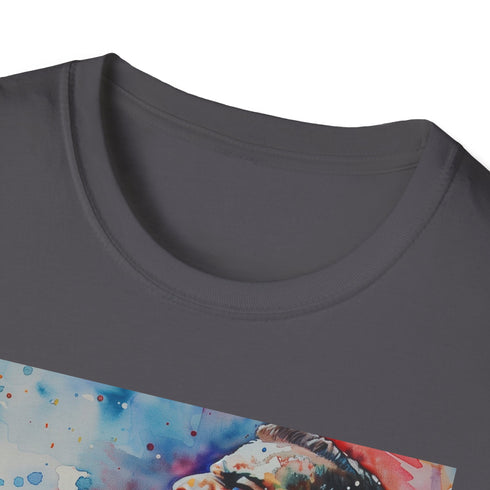 Queen & Aid Watercolor Tribute Freddie Mercury T-Shirt Charcoal Summer Fit