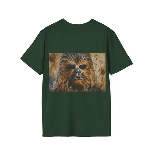 Watercolor Chewbacca charcoal tee with crew neck vibrant summer cotton t-shirt