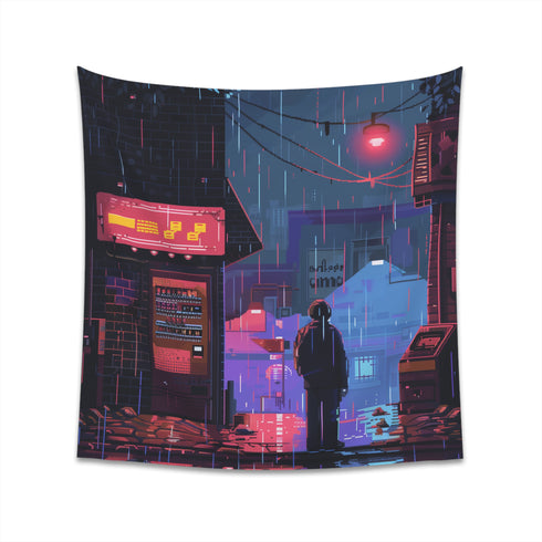 Retro Pixel Art Tapestry: Vibrant and Colorful Game On Design for Vintage Gaming Fans