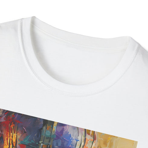 Charcoal T-shirt featuring vibrant DTG portrait of Thanos on soft cotton fabric
