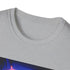 Charcoal crew neck t-shirt with neon tropical cocktail design evocative of summer