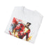 Shazam logo on charcoal cotton crew neck shirt for men & women.