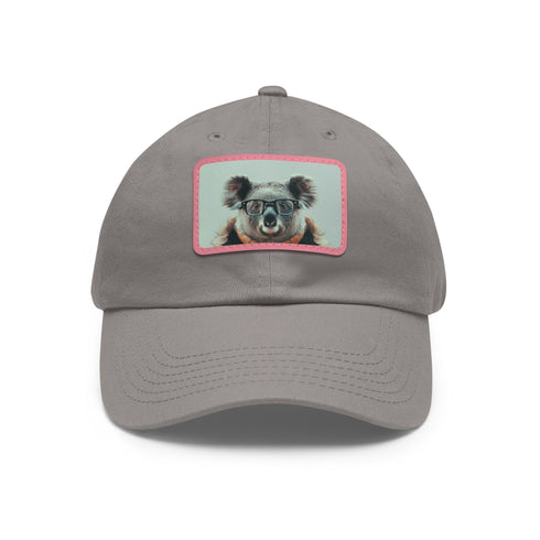 Cool cat cap in white with light brown patch, rectangular shape.