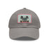 Cool cat cap in white with light brown patch, rectangular shape.