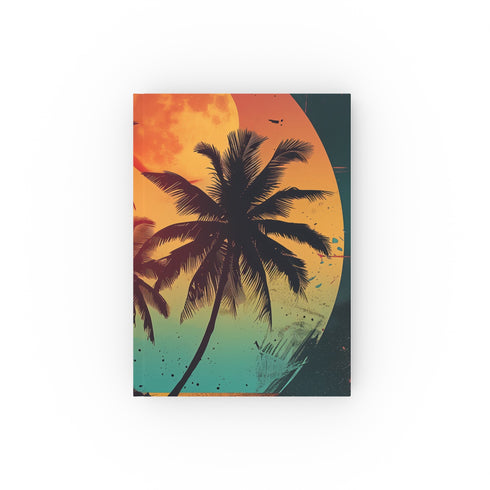 Sunset Serenity Retro Beach Journal - Perfect for capturing reflections and beach-inspired stories, made with high-quality material - Makes a great gift!