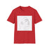 Minimalist charcoal face art t-shirt with sleek line design for men/women.