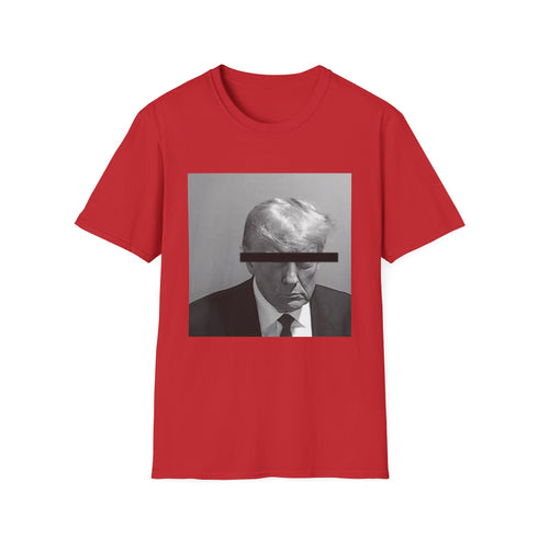Charcoal cotton t-shirt with stylized Donald Trump graphic and crew neck design