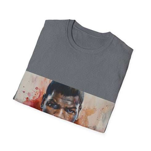 Charcoal cotton crew neck tee with stylish hero design.